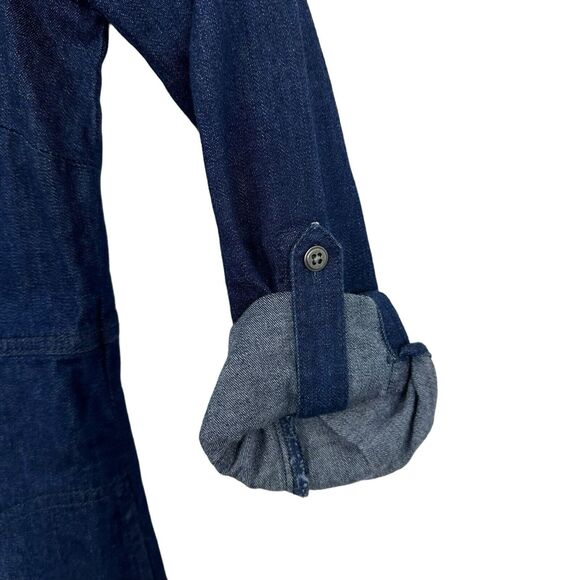 J Jill Chambray Denim Shirt Dress High Waist Long Sleeve Womens Size XS Blue EUC - Picture 5 of 7